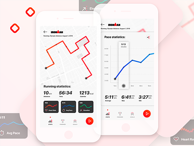 Ironman app for workout cards ios map navigation sketch ui ux