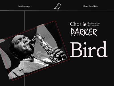 Landing page- CHARLIE PARKER adobe illustrator branding charlie parker design figma ill landing logo music uiux