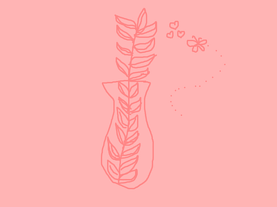 Plant In Vase art design graphic design illustration pastel vector