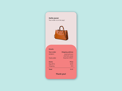 Daily UI 017 - Email Receipt