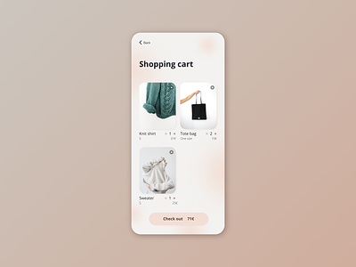 Daily UI 058 - Shopping Cart app cart checkout dailyui dailyuichallenge design mobile ui uxui