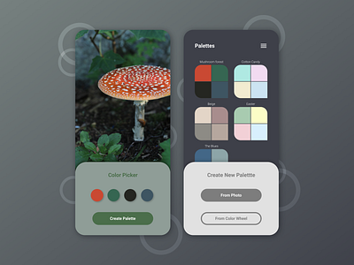 Daily UI 060 - Color Picker app color colorpicker dailyui dailyuichallenge design mobile mushroom ui uxui