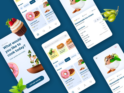 Food / Cooking Recipe App app concept cooking design food graphic design makeevaflchallenge mobile design recipes recipes app typography ui ui design ux