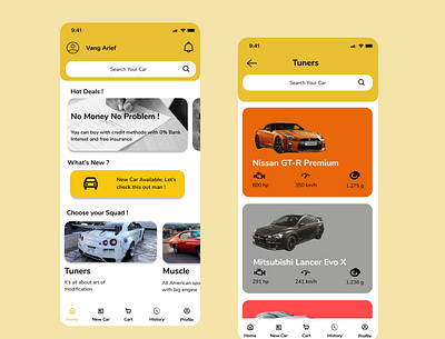 Online Car Dealer App app design ui ux
