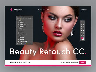 Landingpage - Photoshop Panel beauty extension panel photoshop plugin retouch