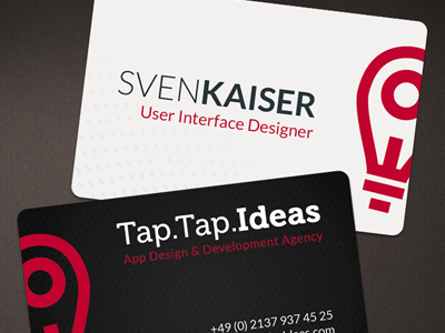 Business Cards for TapTapIdeas.com business cards design taptapideas user interface