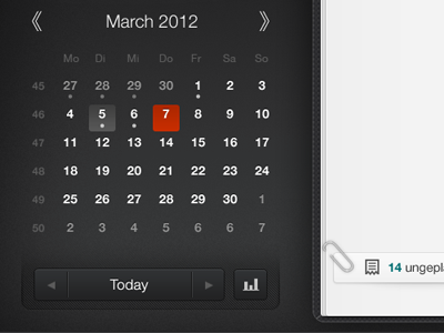 Calendar from Pomodoro iPad App