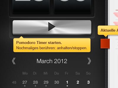 iPhoto like help for Pomodoro iPad App app button calendar help ios ipad iphoto play pomodoro pomodoro technique tooltip
