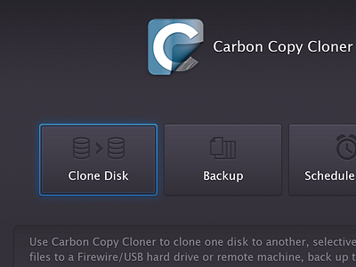Carbon Copy Cloner - redesign ideas app backup blue carbon copy clone ccc clone dark icons mac redesign