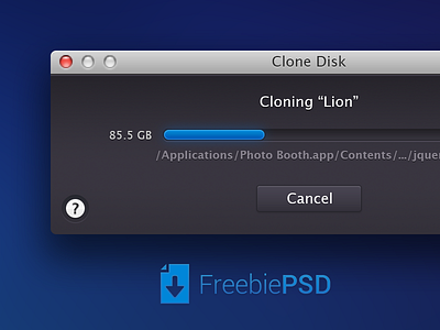 Copy Dialog - free PSD file app bar blue clone copy dark dialog file free freebie mac progress psd psddd