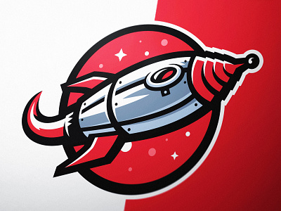 Rocketship Mascot Logo