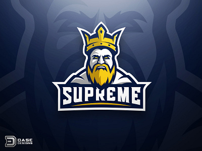 Supreme King Mascot Logo dasedesigns esports esports mascot gaming king king logo king mascot logo mascot mascot logo sports supreme