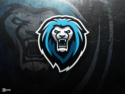 AWKN Lion eSports Logo blue branding dasedesigns design esports esports logo gaming identity illustration lion mascot sports