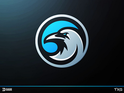 Raven Gaming Logo blue cyan dasedesigns esports gaming icon logo raven ravens sports symbol