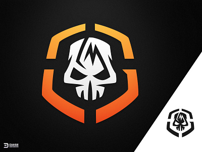 Skull Icon Logo esports gamer gaming icon likemike gaming logo mark orange skull symbol