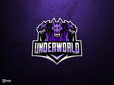 Underworld Esports Cerberus Mascot Logo cerberus dasedesigns design doberman doberman pincer esports gaming logo mascot purple underworld