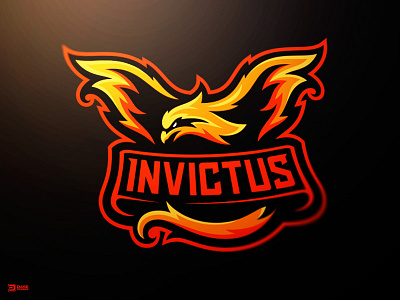 Invictus Phoenix Mascot Logo bird brand dasedesigns esports fire flames gaming identity logo mascot phoenix sports