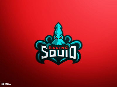 Raging Squid Mascot Logo dasedesigns esports finding nemo fish gaming logo mascot mollusk octopus sports squid