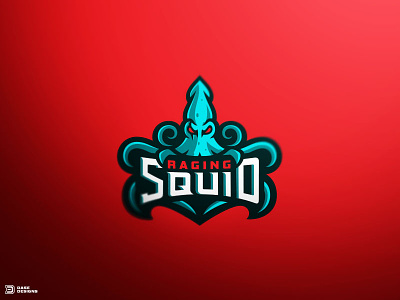 Raging Squid Mascot Logo
