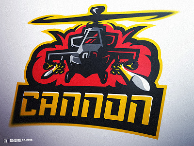 Apache Helicopter Gaming Logo