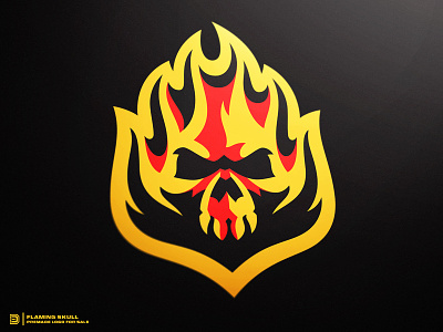 Flaming Skull Logo Design esports fire flames flaming skull gaming heat illustration logo logo design mascot skull skull on fire