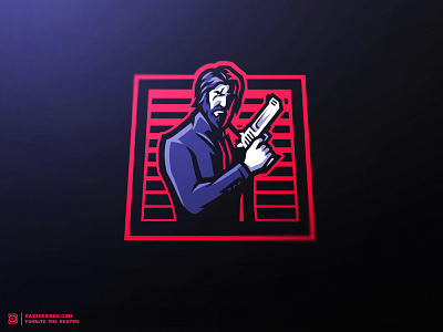 Fortnite The Reaper eSports Logo dasedesigns desert eagle esports logo fortnite reaper fortnite the reaper gaming illustration john wick logo sports logo the reaper skin