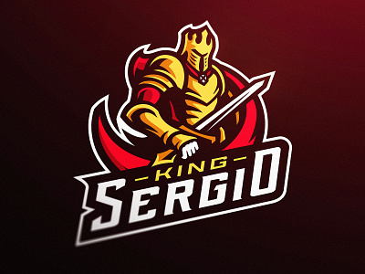 Golden Knights Mascot Logo branding dasedesigns esports esports logo gaming gold illustration king king sergio kings knights mascot logo personal branding sword vector warrior