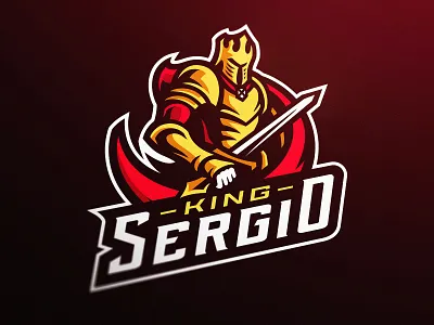 Golden Knights Mascot Logo branding dasedesigns esports esports logo gaming gold illustration king king sergio kings knights mascot logo personal branding sword vector warrior