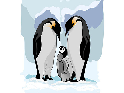 penguin family - vector