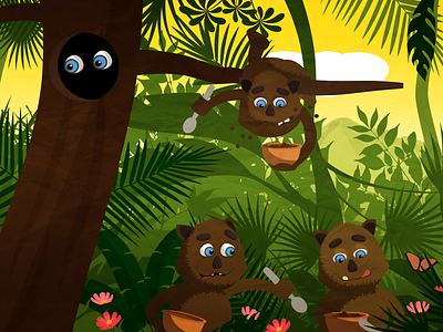 The Crunchalots bear cartoon cereal characters cute illustration jungle kids vector