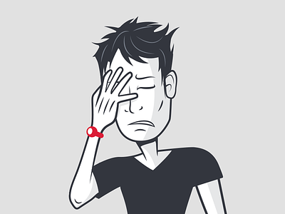 Courses 404 annoyed character face palm illustration vector