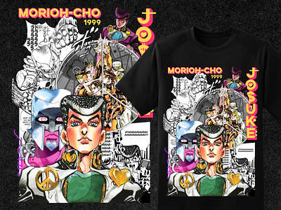 Morioh Town 1999 anime design graphic design