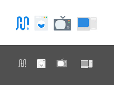 Icons flat icons illustration pc pictograms tv web design website