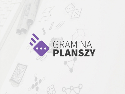 Gram Na Planszy board dice games logo logotype sketch
