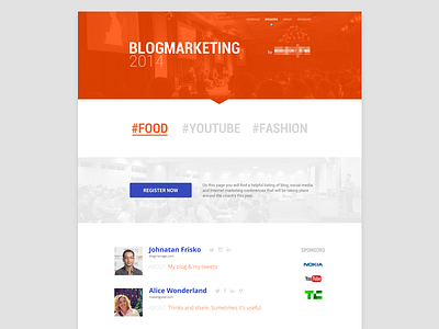 Blog Marketing Conference blog clean conference event minimal one page register ui ux website