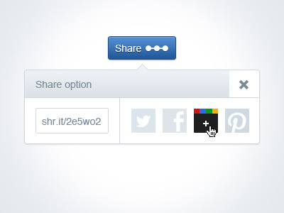 Share button clean facebook google module pinterest share social twitter ui ux