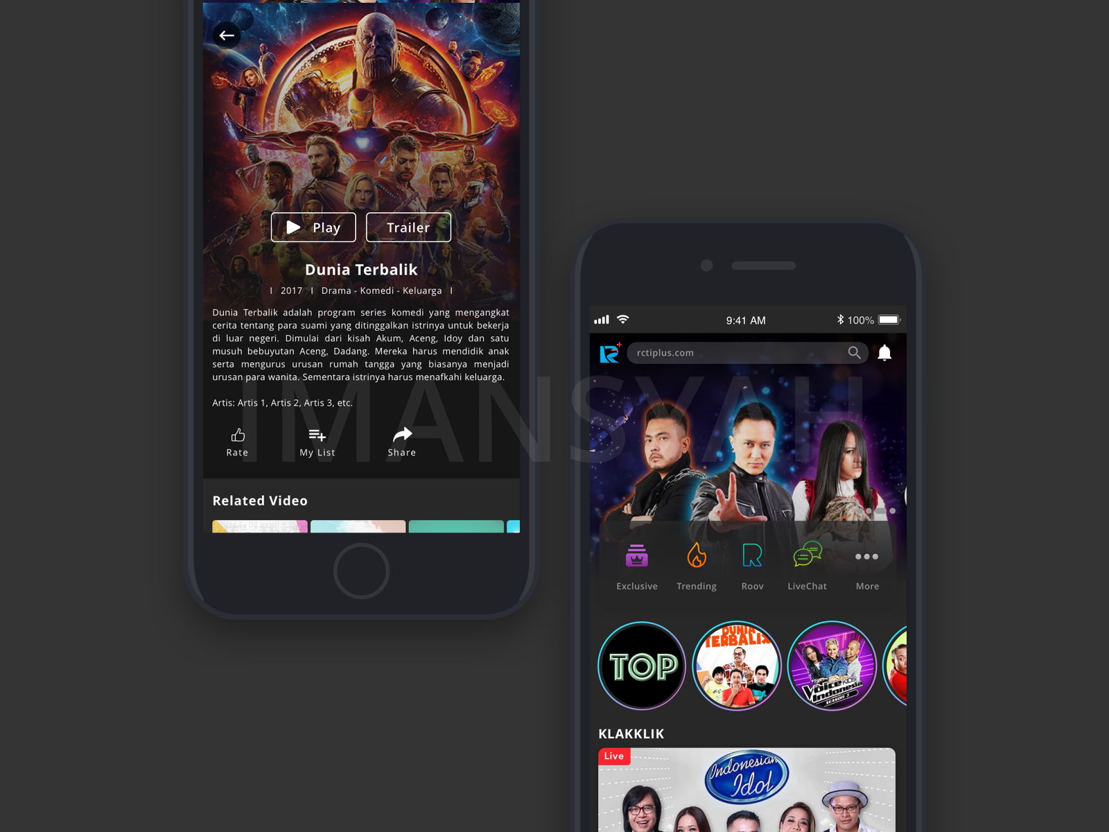 RCTIPLUS Mobile APP Design by Achmad Nur Imansyah on Dribbble