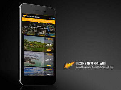 Luxury New Zealand apps design facebookapps newzealand travel ui ux