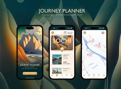 Journey Planner design illustration mobile app ui ux