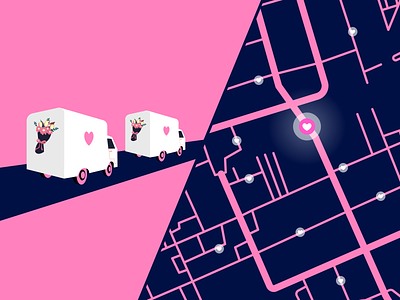 When Valentine's Day Meets Route Optimization bouquet delivery delivery truck flowers map road route optimization routes
