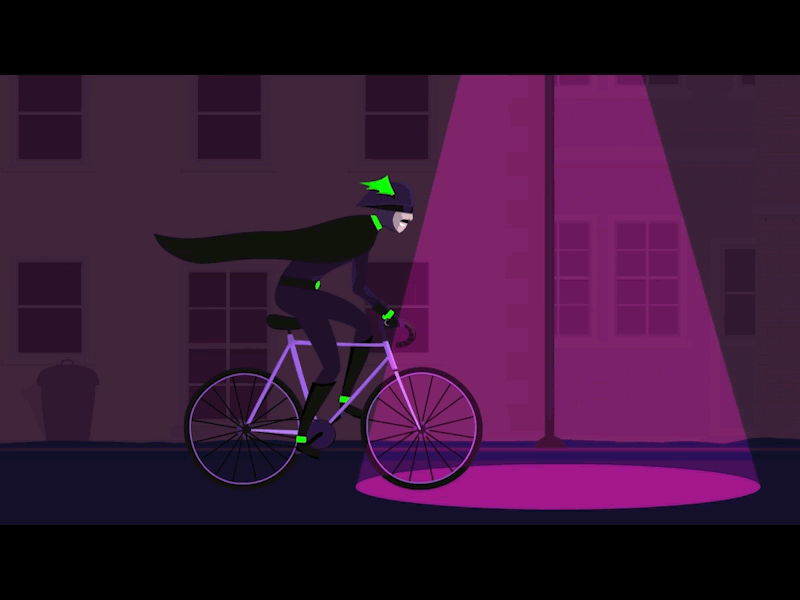 The Nightrider animation bike cycle cyclist game motion motion graphics purple retro