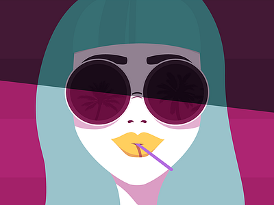 Summer Breeze breeze colors girl illustration mint retro summer sunglasses woman