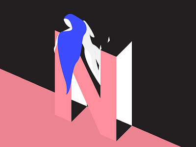 36 days of type - N is for Nap 36 days of type 36daysoftype 3d illustration lettering posture type typography woman
