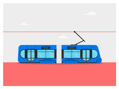Zagreb Electric Tram illustration tram vector vehicle