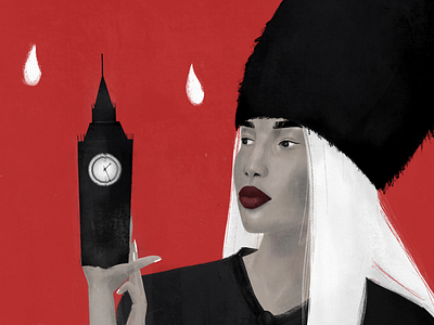 This is London big ben illustration london procreate royal guard woman