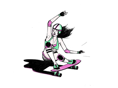 Skater Girl girl illustration ipad procreate skate skateboarding skatergirl sport woman