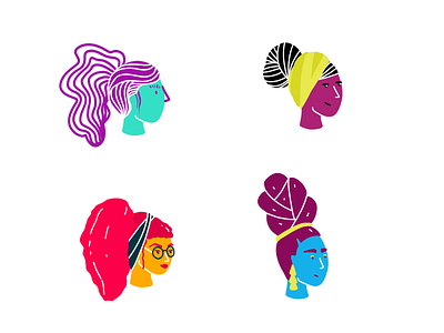 Color Exploration characters colors colors palette diversity haircut people women