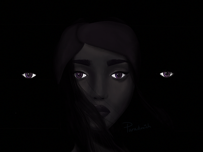 Noche character eyes illustration night painting skin woman