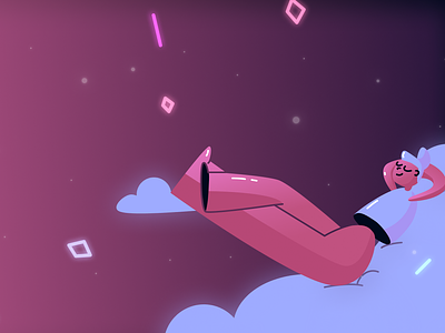 Dreamy Space 03/04 calm cloud dream dreamy environment game glow neon night person sleeping space