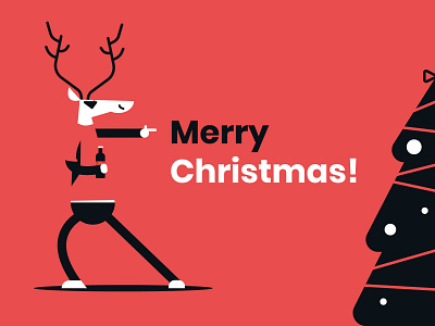Merry Christmas christmas christmas card holidays illustrator newyear party person reindeer vector